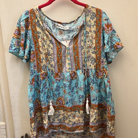 NWT Pink & Flare Boho Swing Top Size Small - Picture 10 of 11